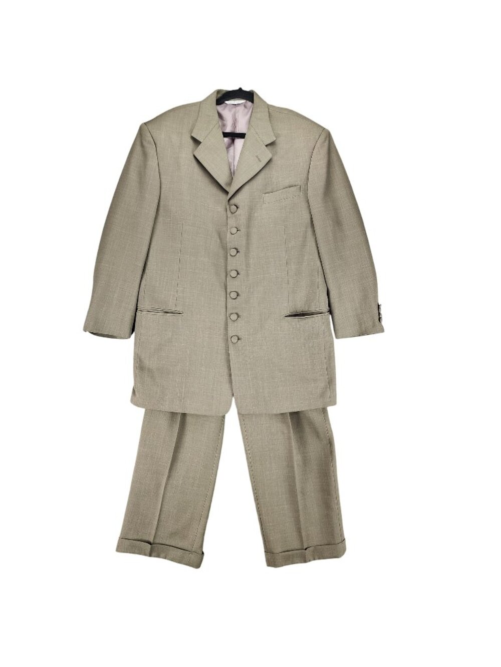 Falcone 2 Piece Suit Mens 42R 36Rx27 Tan Suit Jacket Pants